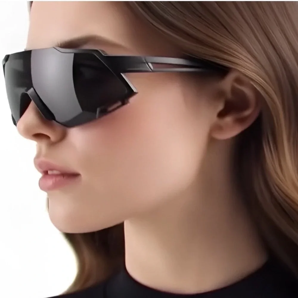 Sport Wrap Sunglasses Black UV400 High Definition Lens Women Female Gafas Lentes